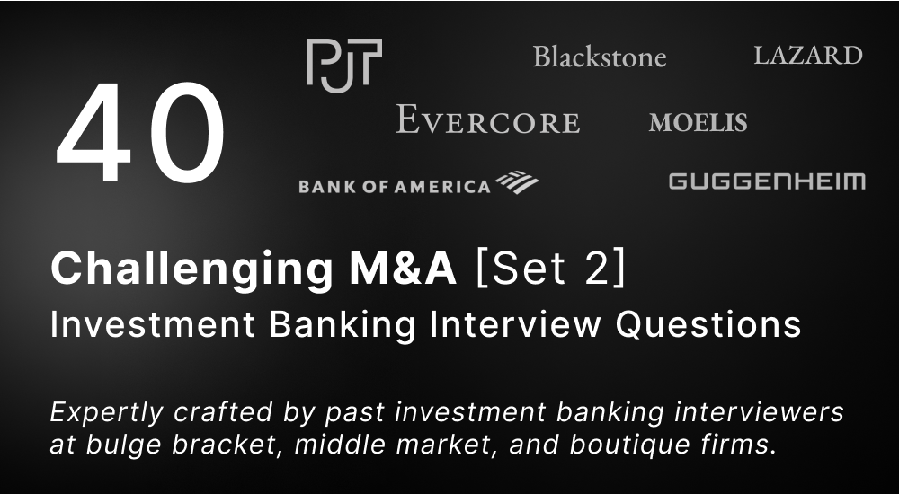 M&A Interview Questions Interactive Quiz Bank [Set 2]